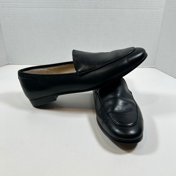 Sam Edelman Shoes - Sam Edelman Loafers Womens 6.5 Leon Black Leather Almond Toe Flats Slip On